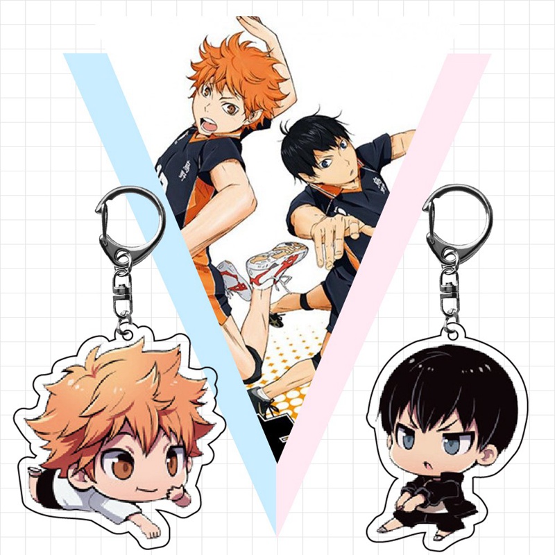 Móc khóa mặt nhân vật anime Haikyuu bằng acrylic đáng yêu