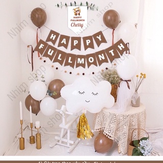 Set trang trí happy fullmonth phong cách vintage