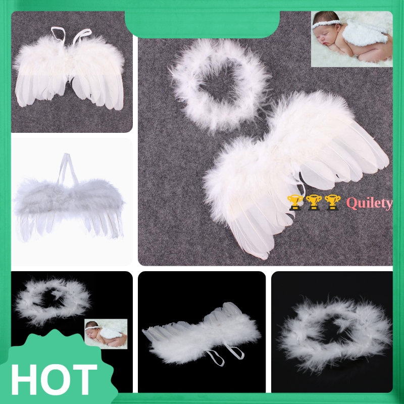 Quilety Baby Girls Angel Wings Wing Set Lông vũ sinh Pography Pro