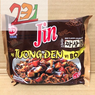 [135g][Vị Bò] Gói Mỳ Trộn Tương Đen Jin Ottogi