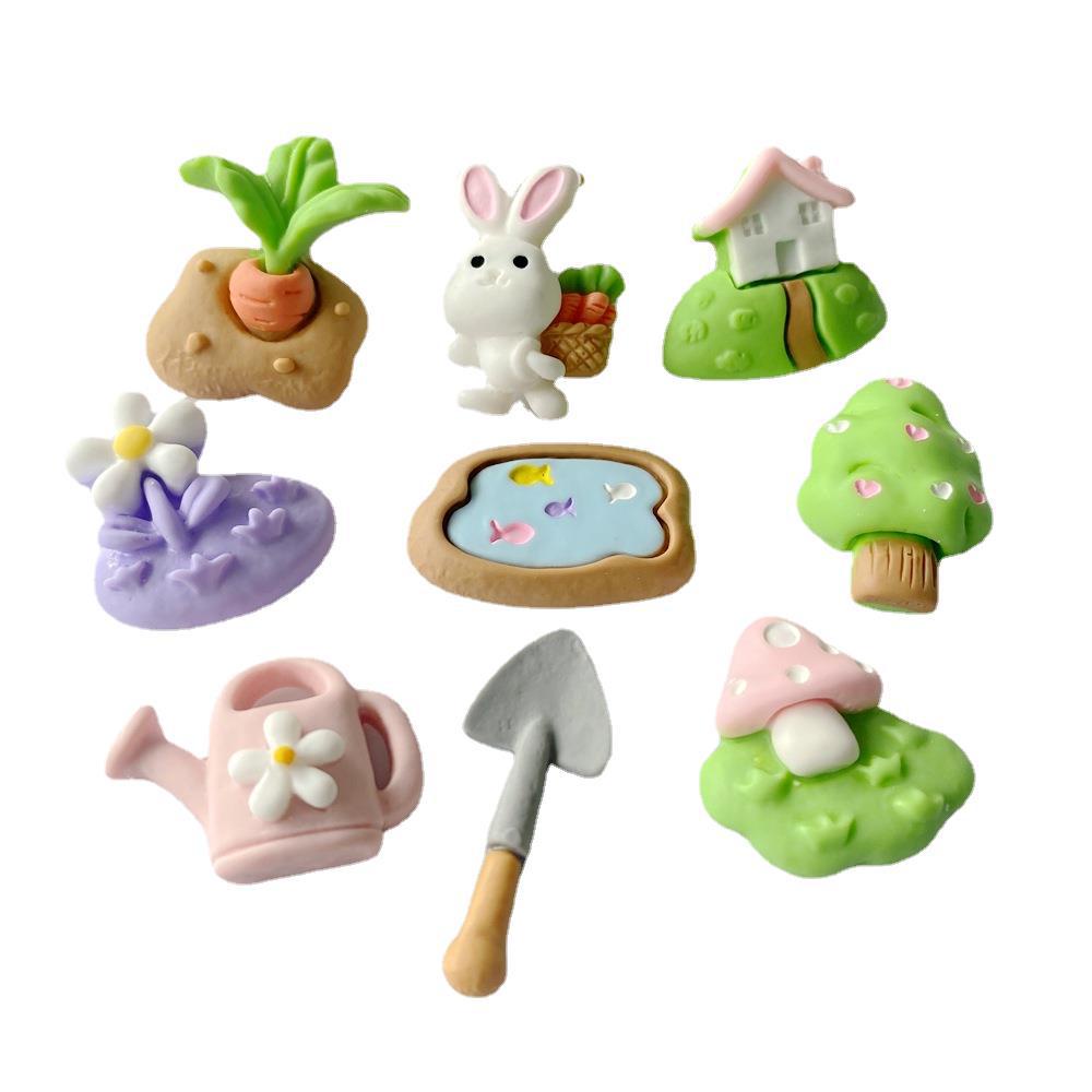 Bộ 10 Miếng Dán Trang Trí Cốc Nước/Điện Thoại Hình Nhà Nấm Bằng Resin Độc Đáo DIY