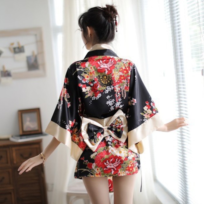 [Che tên] Bộ đồ ngủ Kimono phong cách Nhật Bản quyến rũ