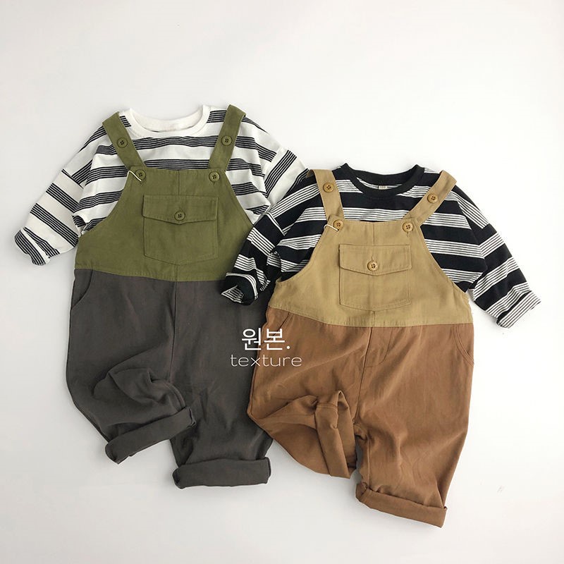 Yếm dài vintage Hàn Quốc cho bé trai bé gái size 80-120