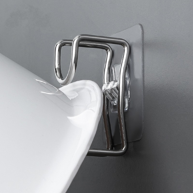 Giá Đỡ Treo Chậu Rửa Bằng Thép Không Gỉ Có Giác Hút Tự Dính Cho Nhà Bếp Nhà Tắm