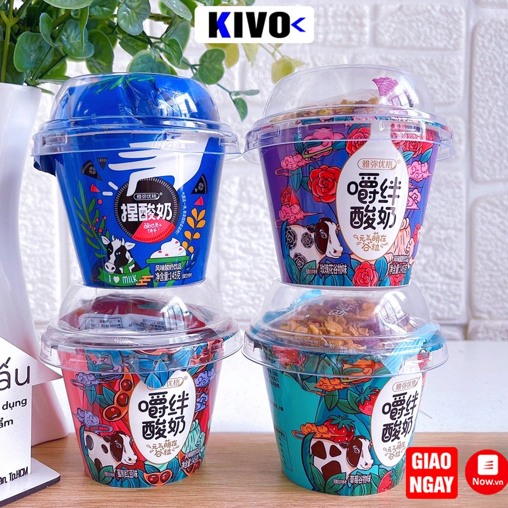 Sữa Chua Ngũ Cốc Ăn Liền 145g Yami Chew- Ngũ Cốc Sữa Chua Hoa Quả Giảm Cân Ăn Kiêng Bánh Kẹo Ăn Vặt Nội Địa Giá Rẻ- Kivo