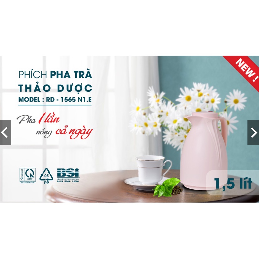 Phích đựng nước nóng 1,5 lít Rạng Đông-RD 1565 N1.E