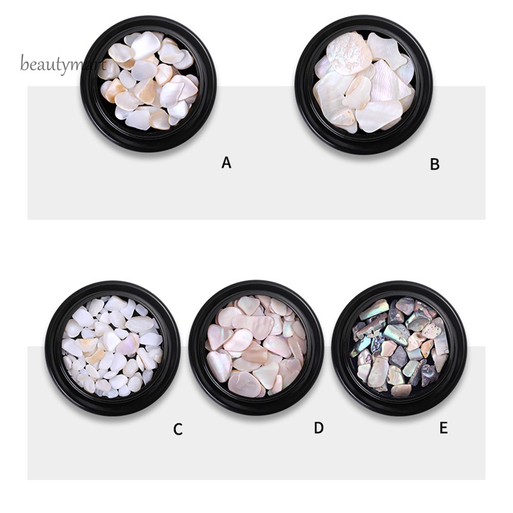 [Hàng mới về] Hộp phụ kiện đá/vỏ sò/kim sa kích thước mini nhiều màu dán trang trí móng tay nghệ thuật thủ công