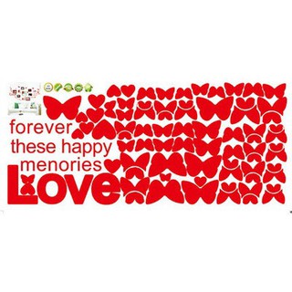 DECAL LOVE + BƯỚM TRANG TRÍ DÁN TƯỜNG MÀU XANH LÁ, THỎA SỨC SÁNG TẠO.