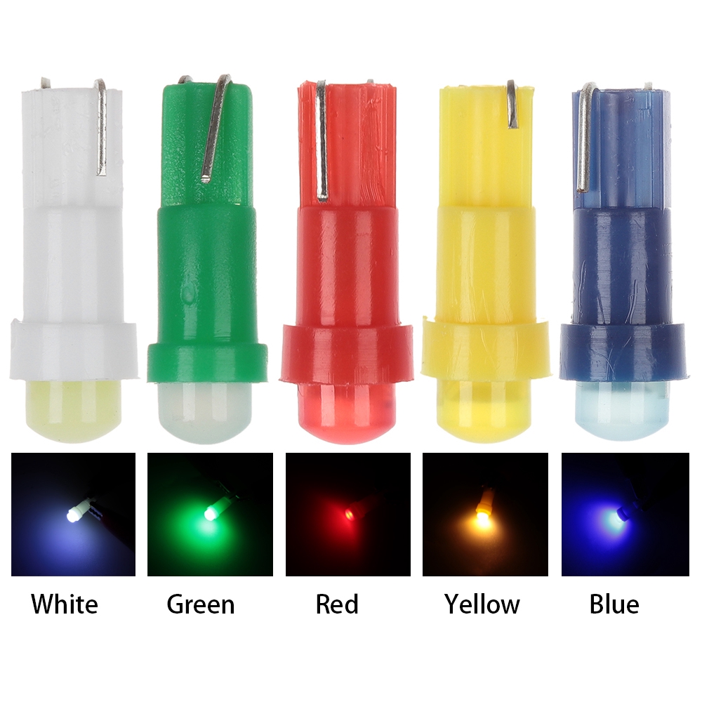 Bộ 10/12 đèn LED 1 bóng 12V nhiều màu tùy chọn dùng làm đèn chiếu đồng hồ tốc độ