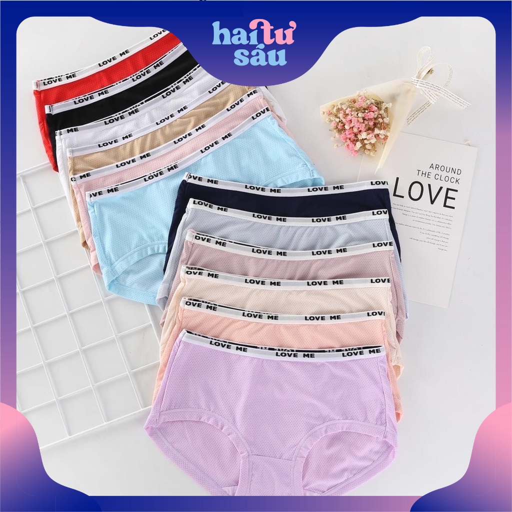 Quần lót nữ cotton lưng thun tạo dáng kiểu Hàn Quốc - lưng chữ Love Me