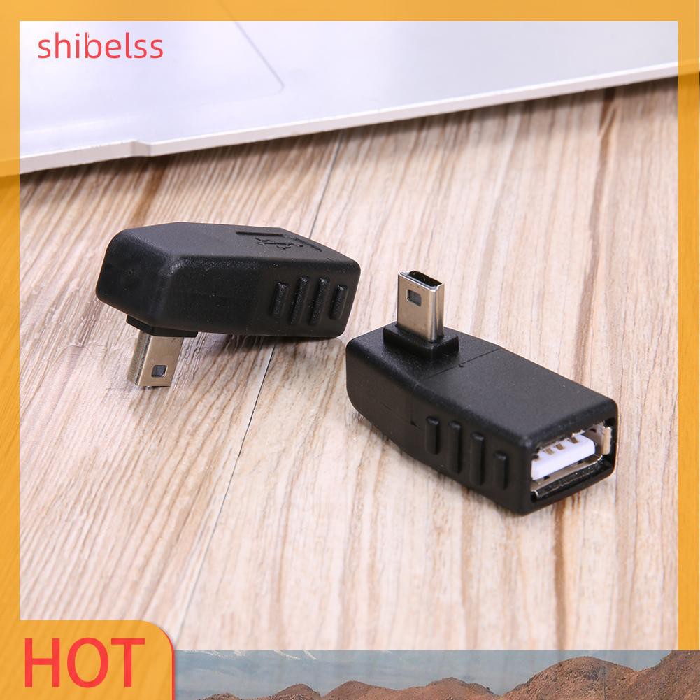 Shibelss Vehicle Mini USB Male to Female T Type Adapter Mini USB 5Pin Audio Adapter