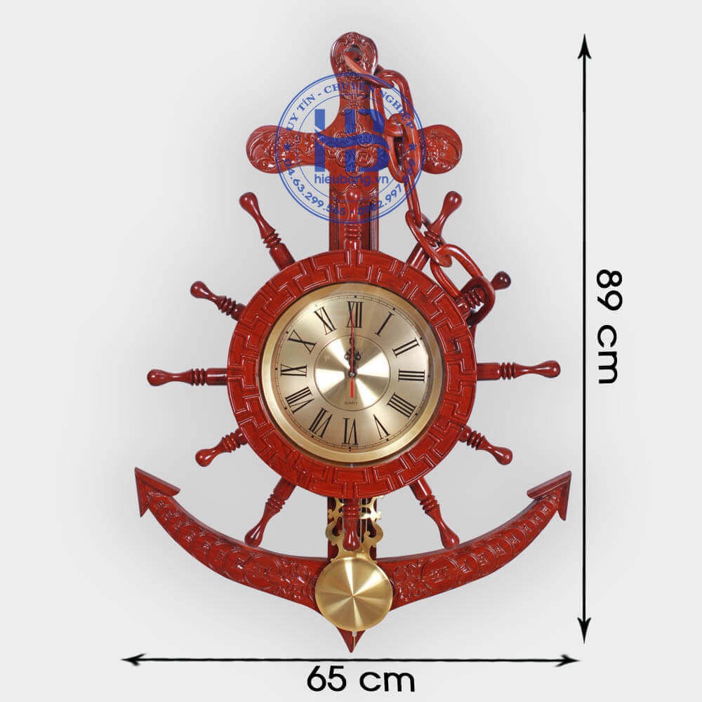 Đồng hồ treo tường mỏ neo quả lắc cao 89cm