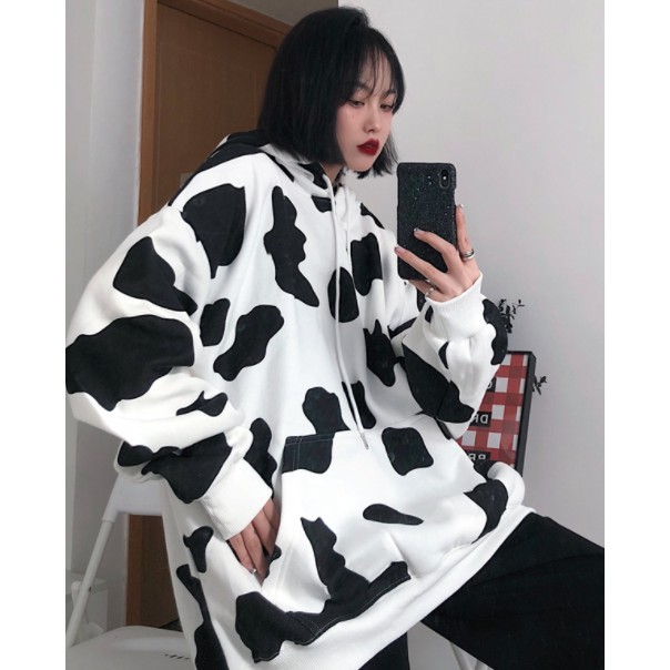 Áo hoodie thu đông nữ bò sữa nỉ lót nhung hai màu trắng xám chất đẹp (sẵn xl nỉ bông) | BigBuy360 - bigbuy360.vn