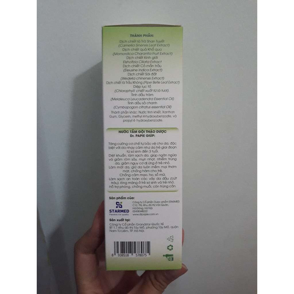 Nước tắm gội 0- 3 tuổi thảo dược Dr. Papie 230ml - 1301659 | BigBuy360 - bigbuy360.vn