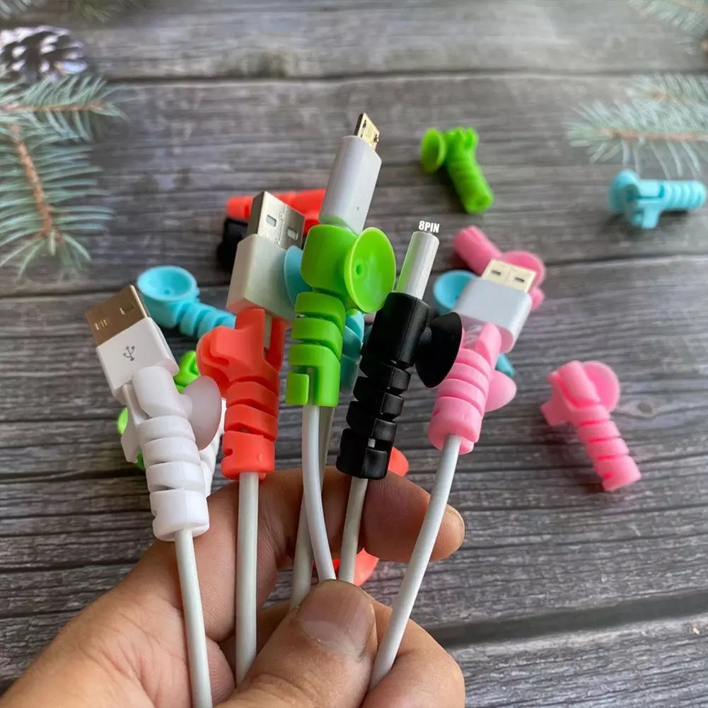 Phụ Kiện Silicone Có Giác Hút Bảo Vệ Đầu Dây Cáp Sạc Tiện Dụng