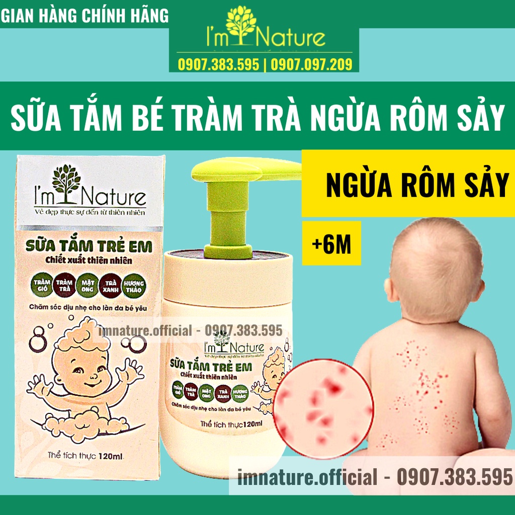 Sữa Tắm Ngừa Rôm Sảy Cho Bé I'M NATURE 120ml