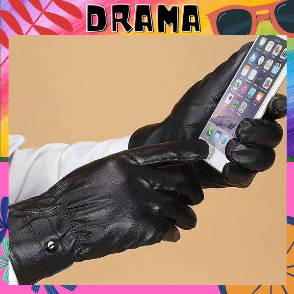 Găng tay da cừu lót lông nam nữ Mùa đông sử dụng cảm ứng điện thoại PHỤ KIỆN DRAMA GT004
