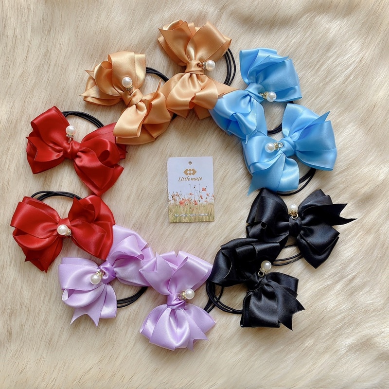 Cột tóc Kiểu Nơ Handmade Little Muse Xinh Xắn Dành Cho Bé Gái