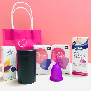 [Full quà 300K] Cốc nguyệt san Claricup chính hãng- Tặng gel vệ sinh cốc- viên tiệt trùng- túi vải- cốc tiệt trùng