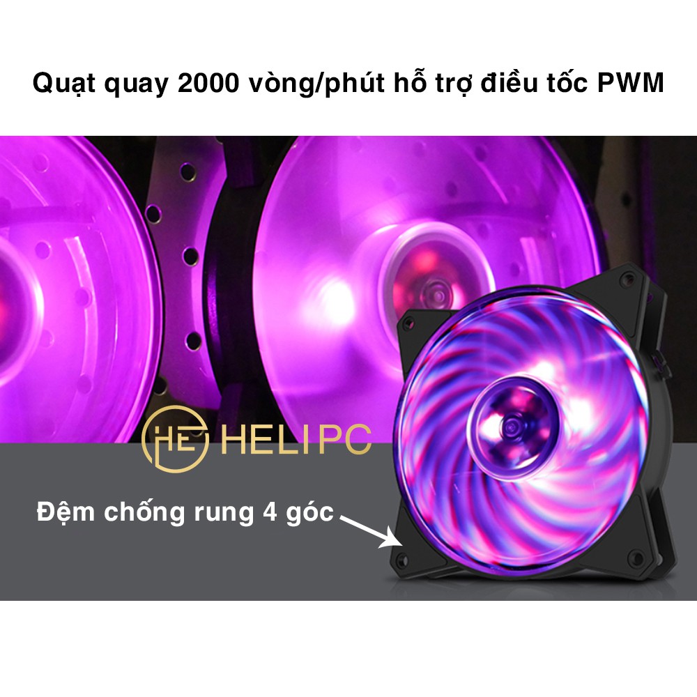 Quạt tản nhiệt case máy tính Cooler Master MasterFan MF120R RGB - Quạt Fan Case 12cm