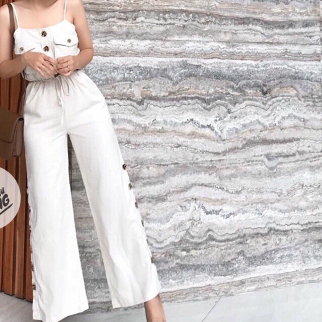 Jumsuit đính nút hai dây sang chảnh