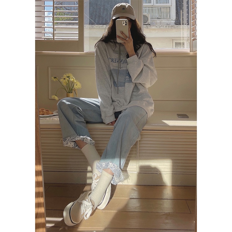 NRVP Áo hoodie dáng rộng thời trang Hàn Quốc 2022 dành cho nữ