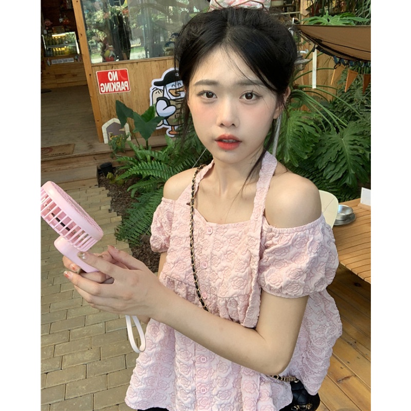 Áo Nữ Trễ Vai Tay Ngắn Dáng Rộng Thời Trang