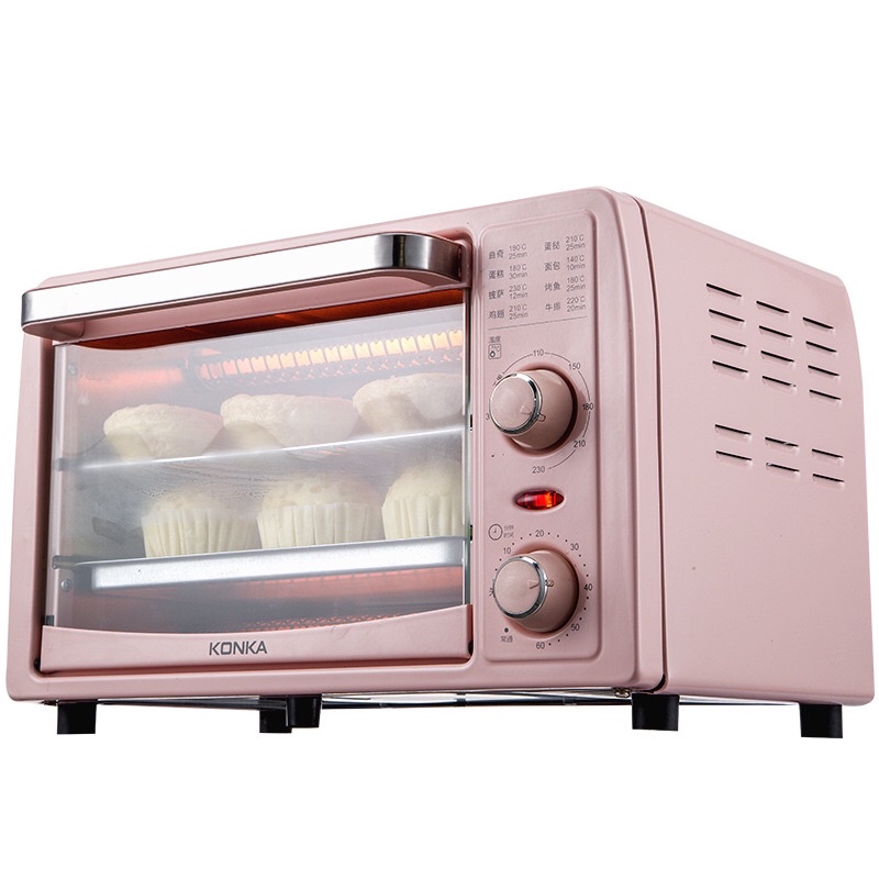 Lò Nướng Mini KONKA Đa Năng Màu Hồng 13L- 2 tầng tiện dụng - Bảo Hành 12 Tháng