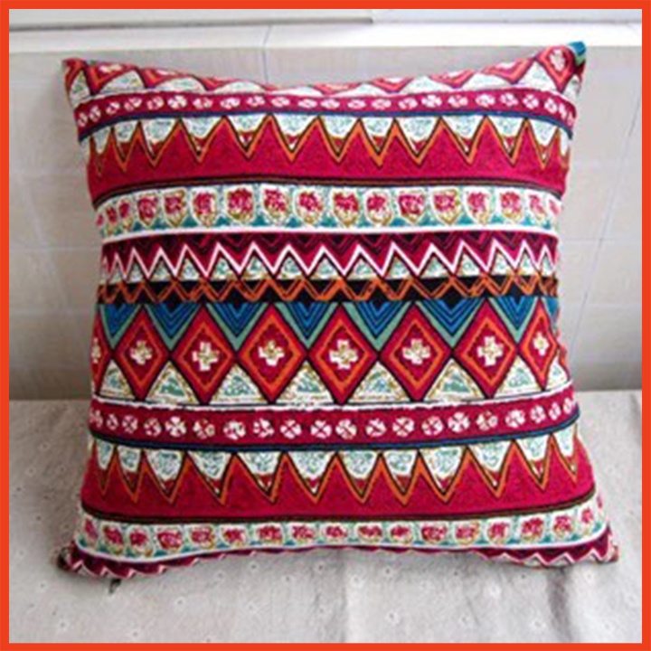 [VỎ] Gối vuông trang trí họa tiết thổ cẩm kích thước 45x45cm
