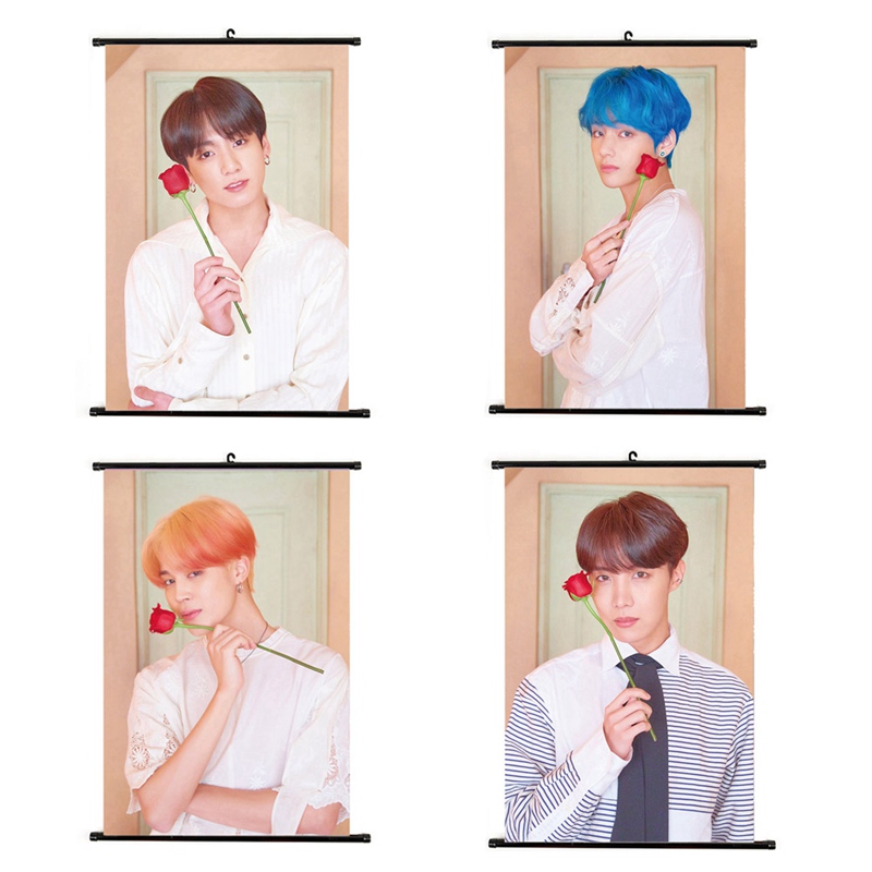 Poster treo tường hình thành viên nhóm nhạc BTS Jimin V Suga Jungkook