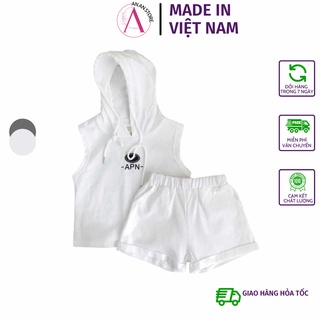 Bộ Ba Lỗ Có Mũ APN Cho Bé Trai Và Bé Gái Từ 8Kg Đến 28Kg Chất Liệu Cotton ANAN STORE QATE B-APN