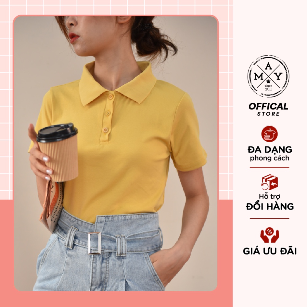 Áo Polo Nữ Trơn MAY.SINCE2011 Ngắn Tay Dáng Ôm Cho Nữ Đi Chơi, Đi Làm Vận Động Thoải Mái MAG05-0311