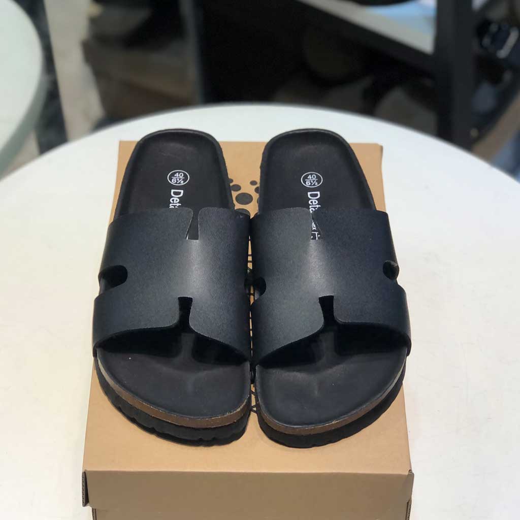 Dép chữ H đế trấu Unisex (da PU/chống nước)