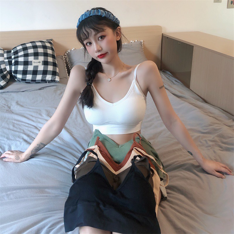 Áo Bra Thun Gân Len Tăm Hở Lưng Khoét Lưng Chữ U Siêu Đẹp 105 | BigBuy360 - bigbuy360.vn