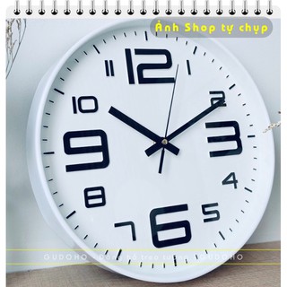 Đồng Hồ Treo Tường Tròn Quartz Kim Trôi Cao Cấp 30cm- BẢO HÀNH 12 THÁNG- Màu trắng