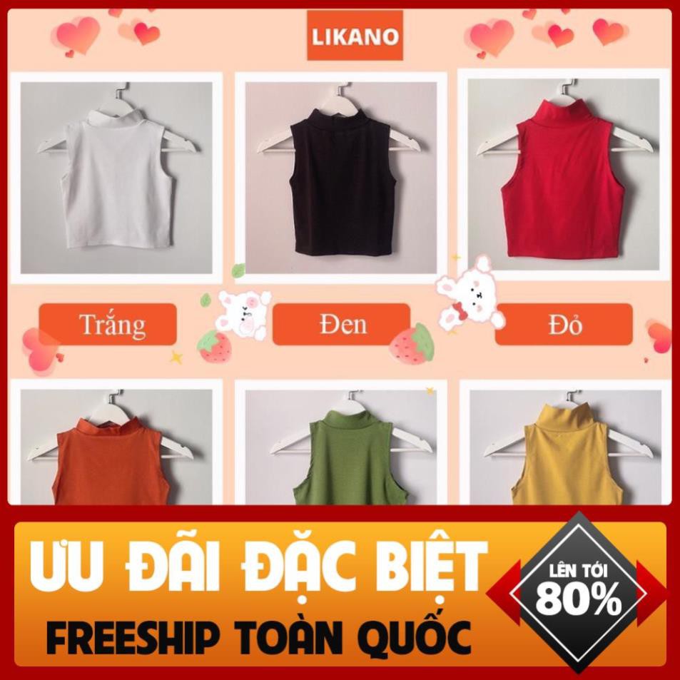 Áo croptop nữ kiểu ôm, áo thun croptop cổ lọ sát nách chất vải cotton mềm mịn LIKANO CRT27 * *