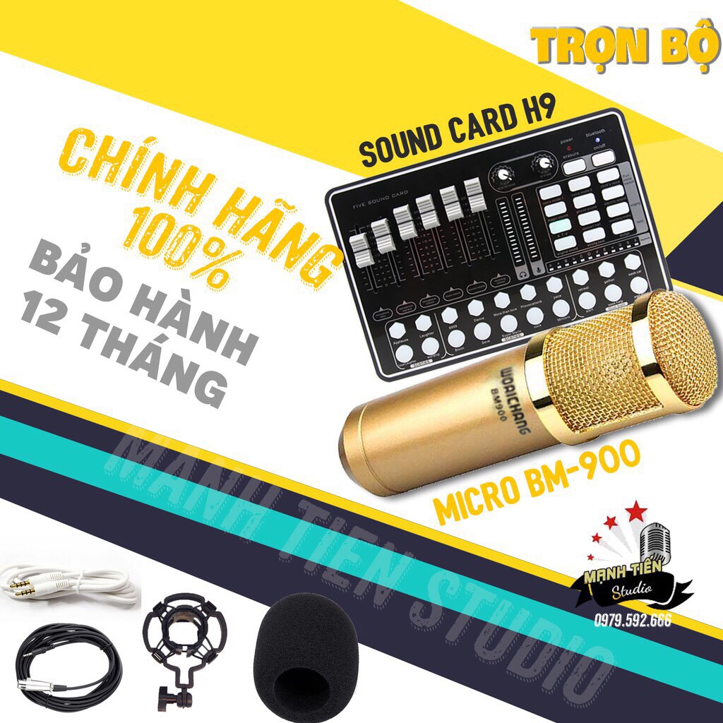 [Gía Hủy Diệt] Bộ thu âm Livestream H9 và BM900 - bộ đôi đỉnh cao livestream, thu âm, hát karaoke, bigo tiktok