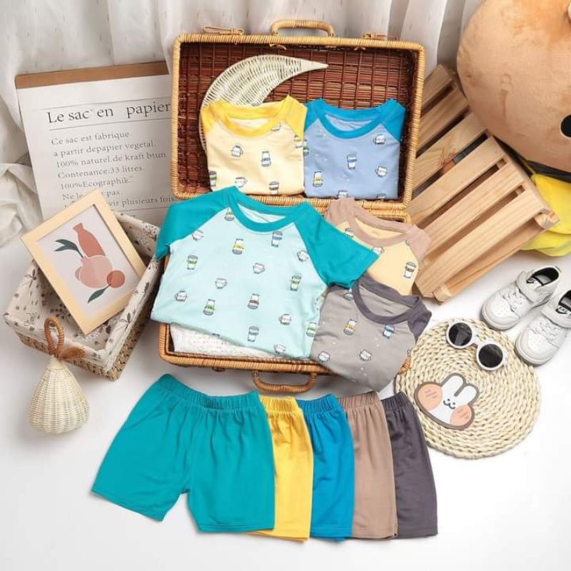 Đồ bộ đùi hình ly sữa size XS-XL(8-18kg)