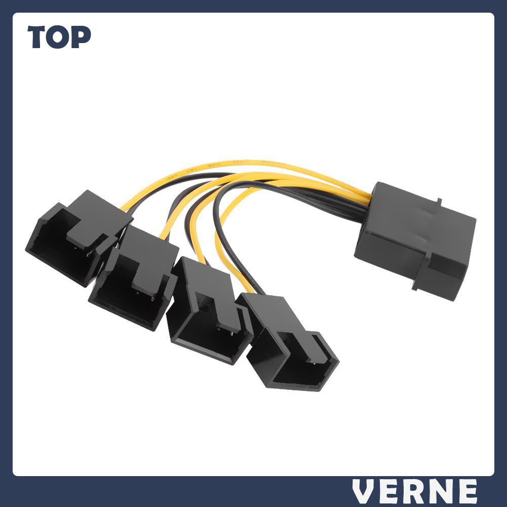 vernesss D-Port Computer CPU PC Case Fan 3Pin Fan Cable 1 to 4 Ways Power Splitter