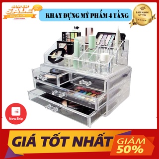 Kệ đựng mỹ phẩm 4 tầng khay đựng son để bàn freeship