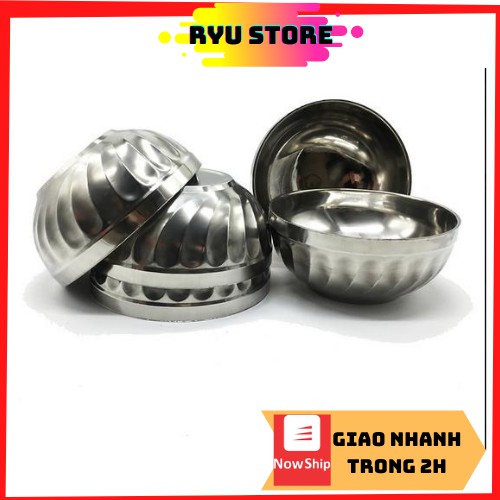 Chén Inox ️𝑭𝑹𝑬𝑬𝑺𝑯𝑰𝑷 ️ Chén Cơm Inox Xoắn Cao Cấp Không Gỉ | Shopee Việt Nam
