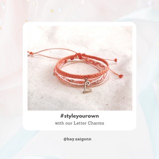 Set vòng pastel charm chữ cái