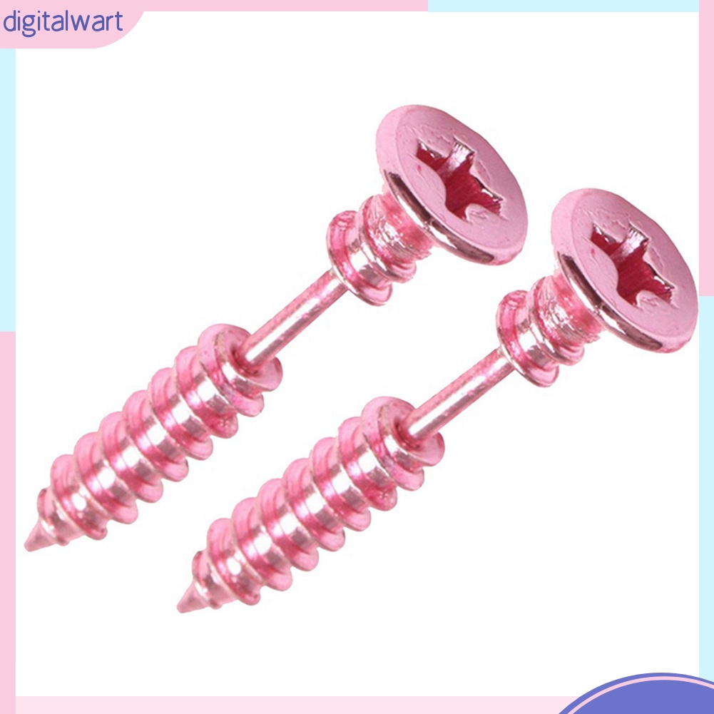 Hoa Tai Kim Loại Hình Vít Đính Đinh Tán Thời Trang Unisex