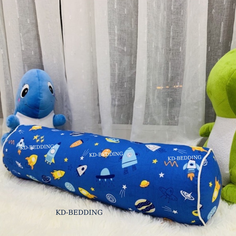 Gối ôm cho bé đi học, gối ôm trẻ em cotton cao cấp thoáng khí nhiều màu KD BEDDING kích thước 20cm x 60cm