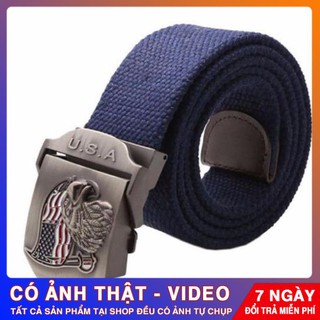 Thắt lưng nam vải dù mặt đại bàng thời trang lính