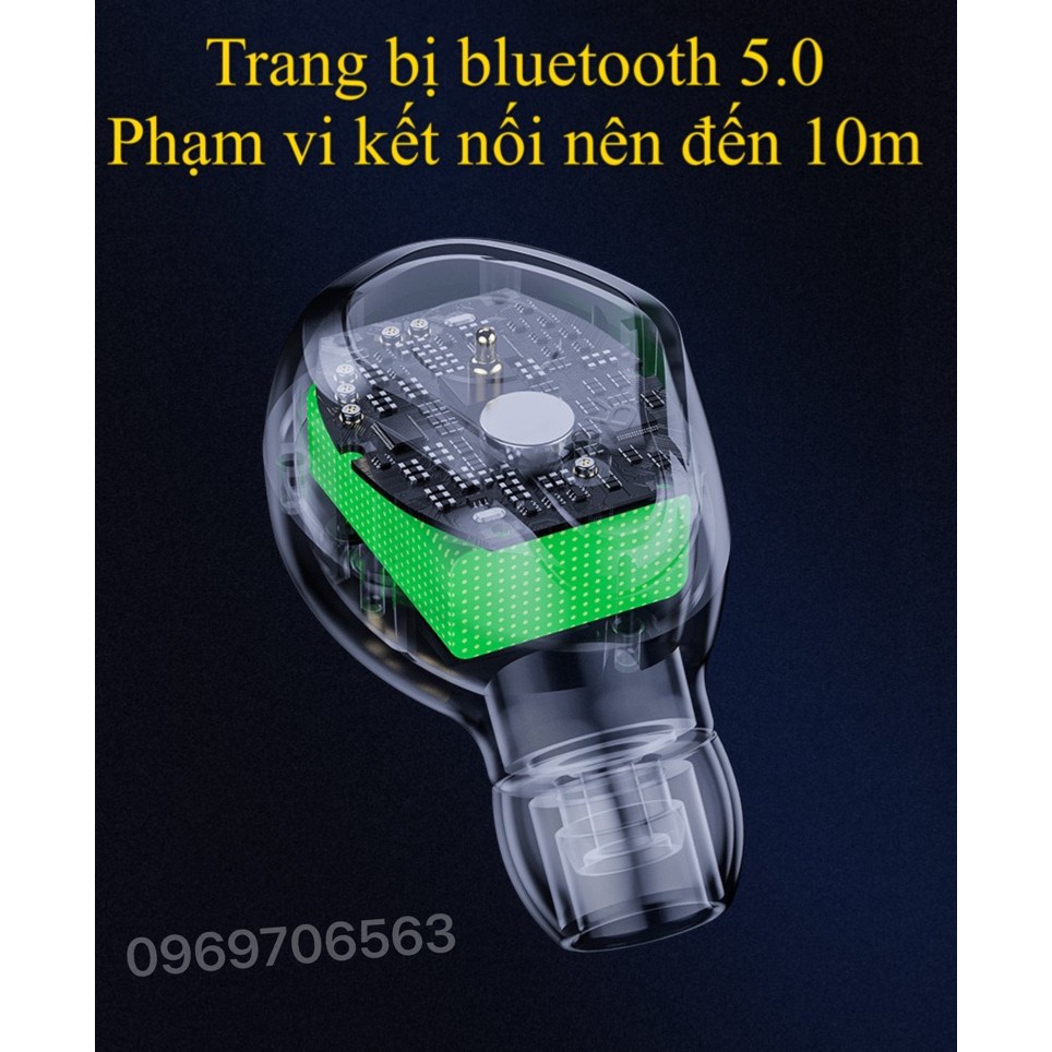Tai Nghe Bluetooth Không Dây Cảm Ứng Thông Minh TT5 Premium Có Đèn Led LCD Âm Thanh Siêu Đỉnh 2020