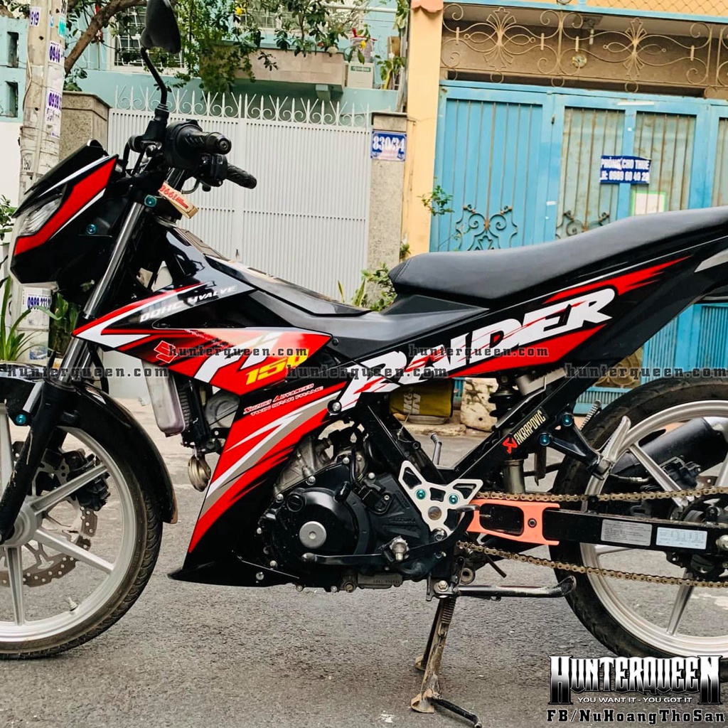 Tem rời cao cấp dán xe Raider R150. Không bay màu. Làm theo yêu cầu