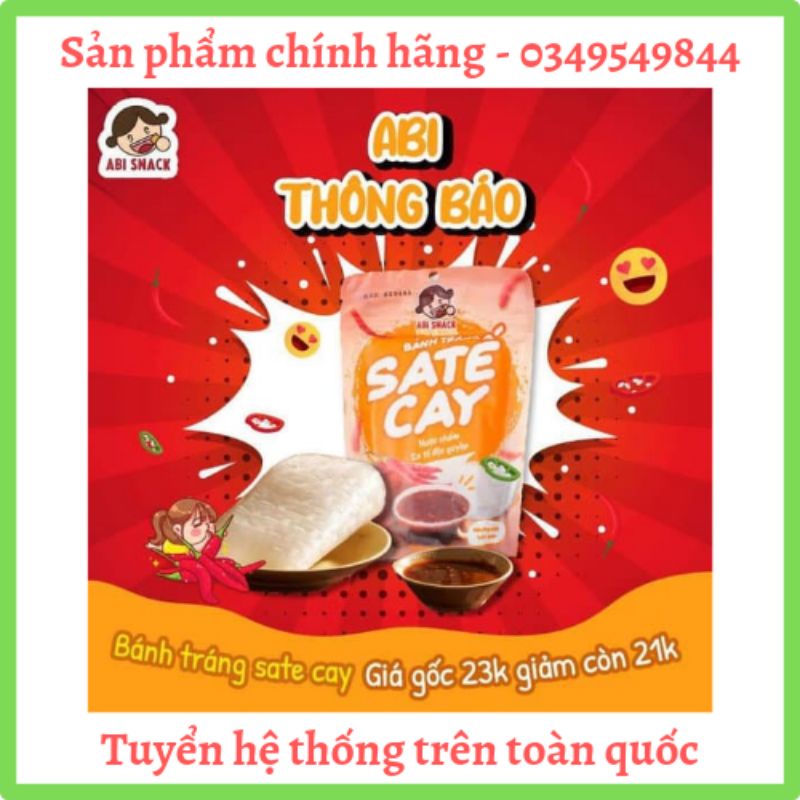 BÁNH TRÁNG SATE ABI - ABI SNACK [ mua 3b tặng kèm quà ]