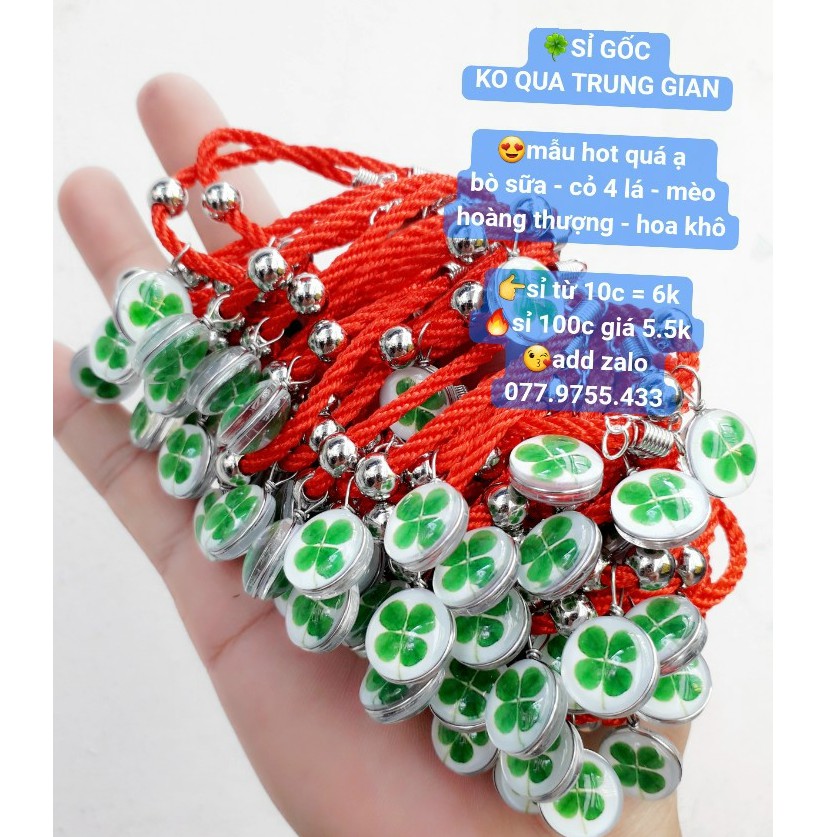 Vòng tay sỉ : 10 cái = 60k [ vòng tay cỏ 4 lá - mua 100 cái = 550k - 077.9755.433 ]