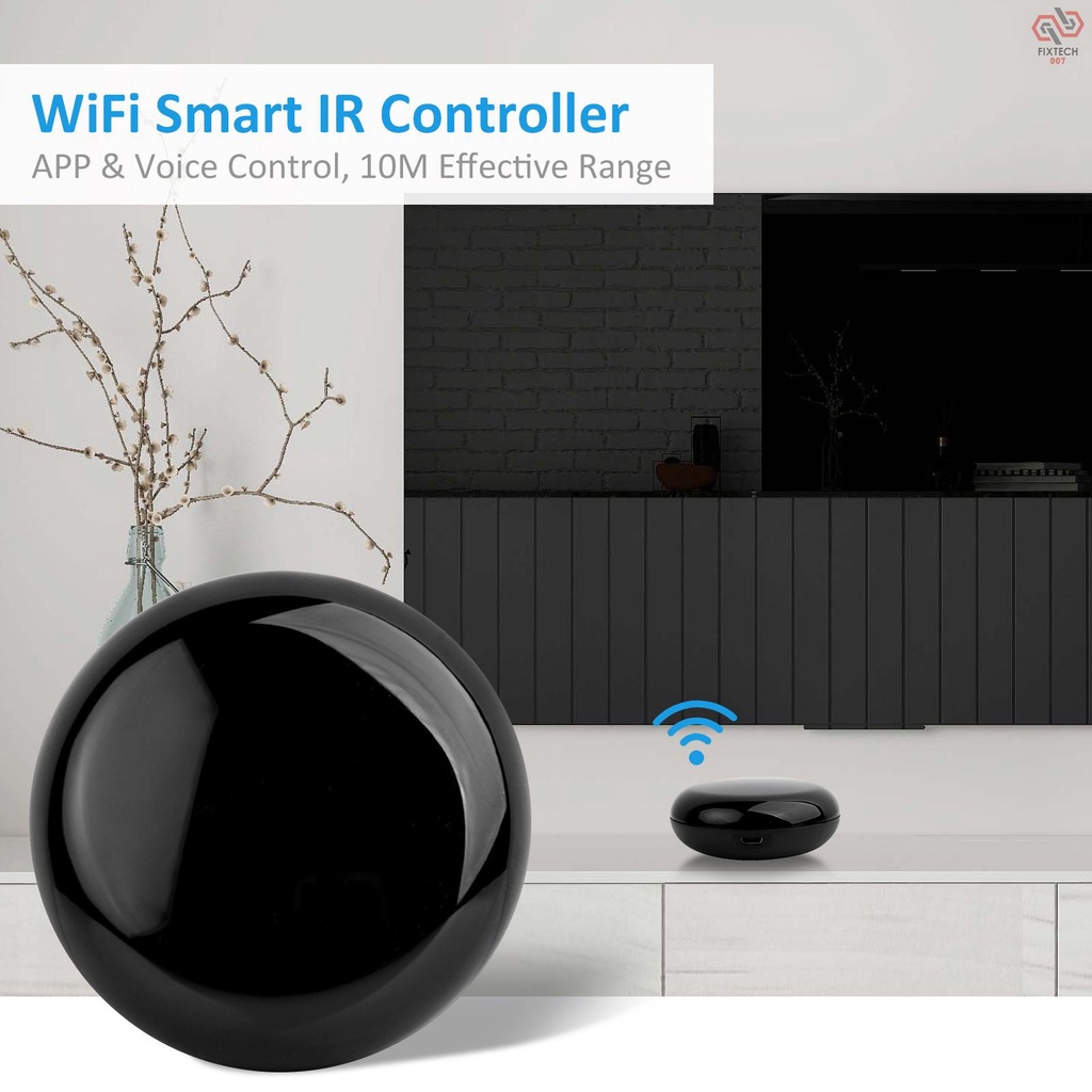 WiFi Smart IR Controller Home Infrared Universal Remote Control APP & Voice Control 10M Effective Range Compatible with Google Assistant/ Alexa/ IFTTT for Home Devices TV Air Condition DVD Lamp
